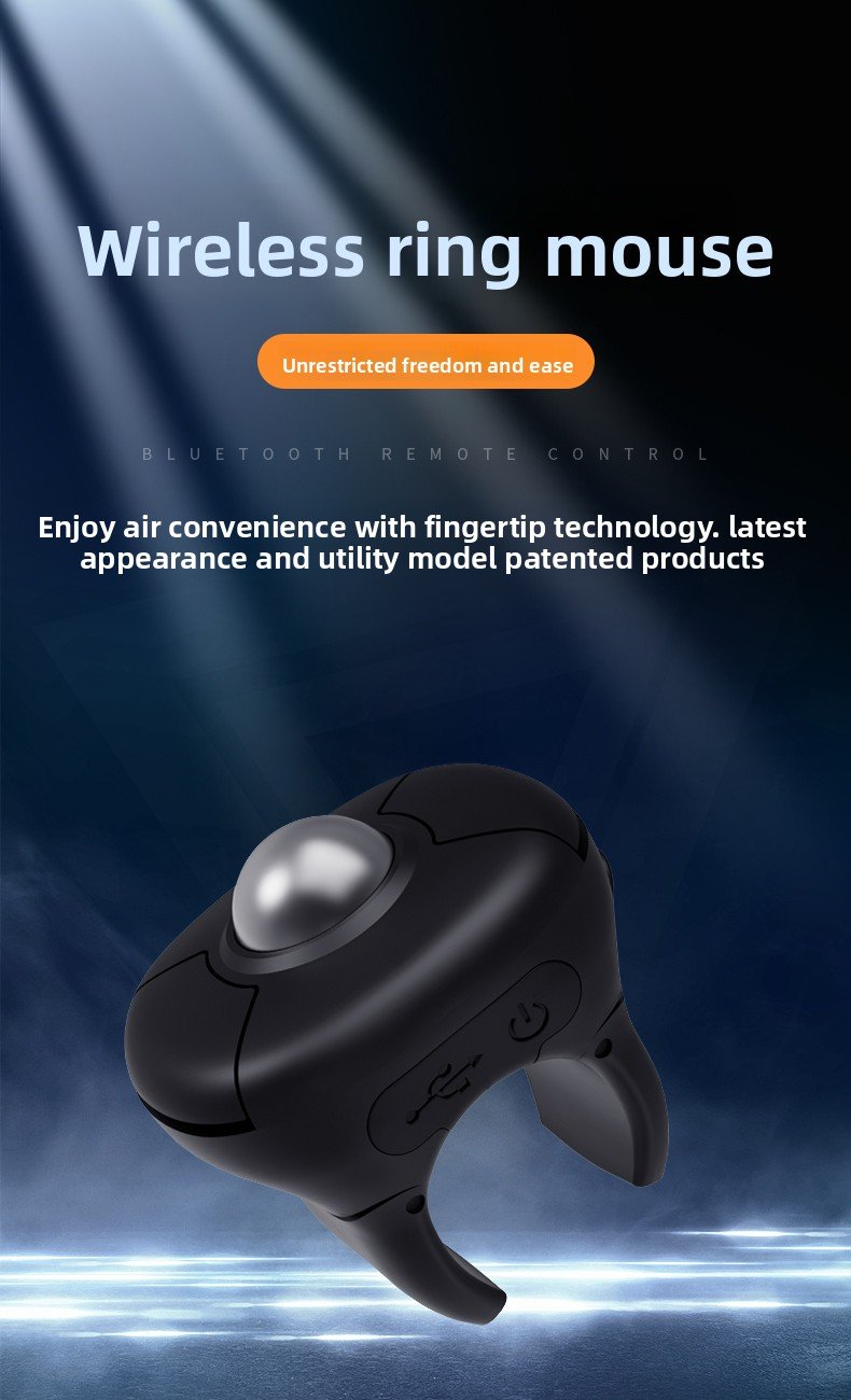 2.4G Blue-tooth Wireless Remote Control Mice Trackball Finger Ring Mouse for Short Video/PPT Speech/In-Vehicle Display Screen - Image 7